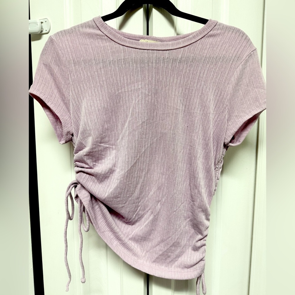 Kingston Lavender Ribbed Short Sleeve Top